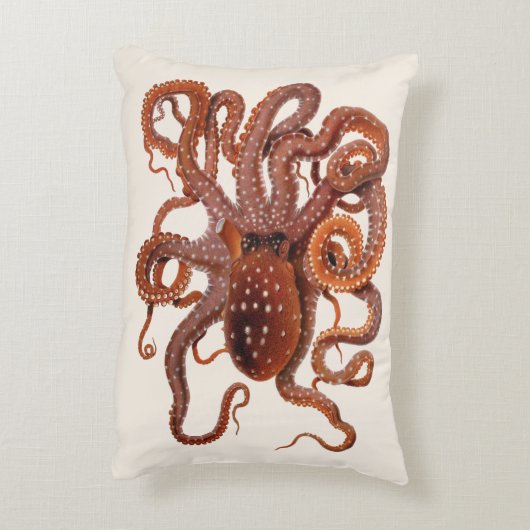 ヴィンテージタコ・マクロプス、海洋水中競技動物 アクセントクッション (裏面(縦))