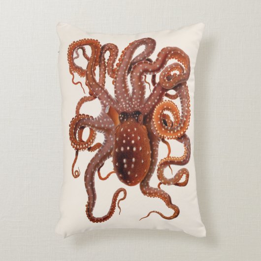 ヴィンテージタコ・マクロプス、海洋水中競技動物 アクセントクッション (正面(垂直))