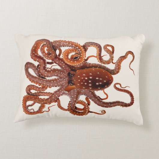 ヴィンテージタコ・マクロプス、海洋水中競技動物 アクセントクッション (裏面)