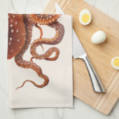 ヴィンテージタコ・マクロプス、海洋水中競技動物 キッチンタオル (四つ折り)