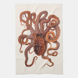 ヴィンテージタコ・マクロプス、海洋水中競技動物 キッチンタオル