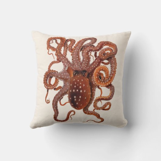 ヴィンテージタコ・マクロプス、海洋水中競技動物 クッション (裏面)