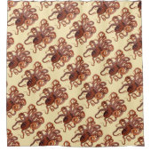 ヴィンテージタコ・マクロプス、海洋水中競技動物 シャワーカーテン (正面)