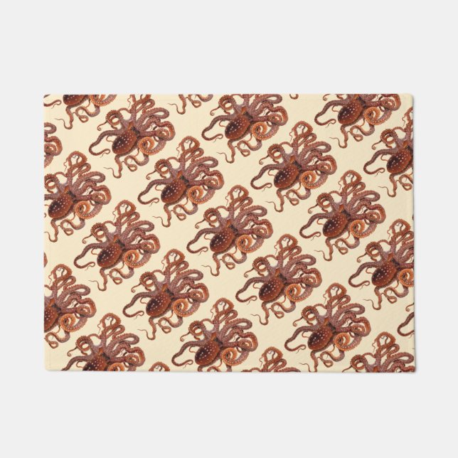 ヴィンテージタコ・マクロプス、海洋水中競技動物 ドアマット (正面)