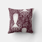 ヴィンテージタコ：水中パターンの壮麗 クッション (裏面)