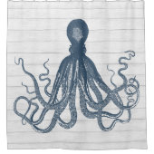 ヴィンテージタコ |石板青 シャワーカーテン (正面)