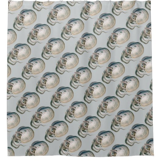 ヴィンテージタコArgonautonot、海洋生物 シャワーカーテン (正面)