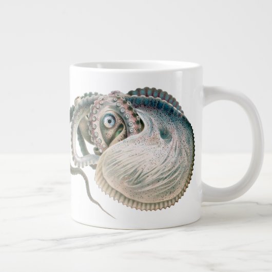 ヴィンテージタコArgonautonot、海洋生物 ジャンボコーヒーマグカップ (右)