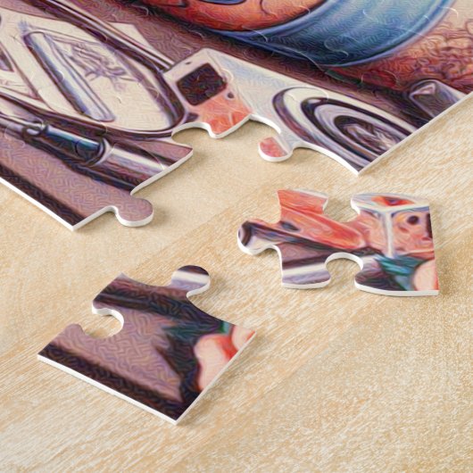 ヴィンテージタトゥオールドスクールガール ジグソーパズル (側面)