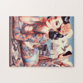 ヴィンテージタトゥオールドスクールガール ジグソーパズル (横)