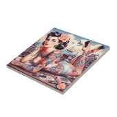 ヴィンテージタトゥオールドスクールガール タイル (側面)