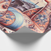 ヴィンテージタトゥオールドスクールガール ラッピングペーパー (角)