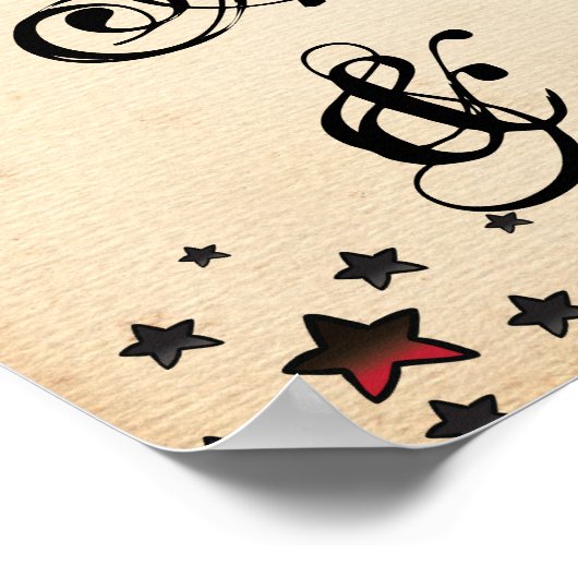 ヴィンテージタトゥーが私たちのサイン結婚を歓迎 ポスター (角)