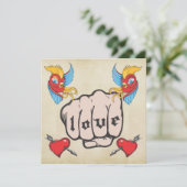 ヴィンテージタトゥーをテーマにした誕生日パーティーの招待状 招待状 (スタンド正面)