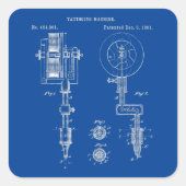 ヴィンテージタトゥーアーティストガンシャツ スクエアシール (正面)