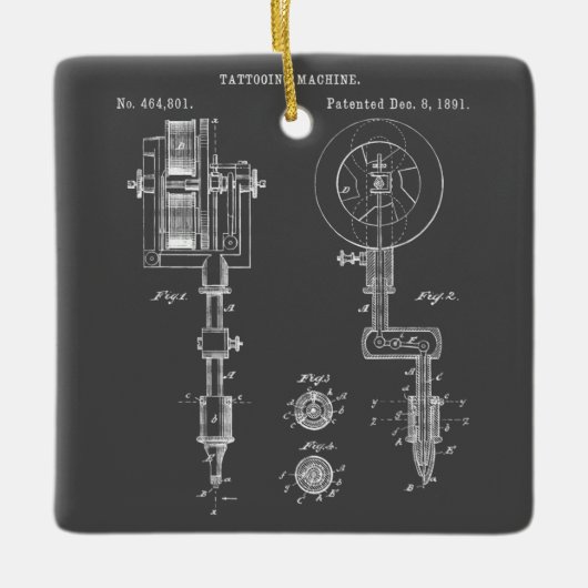 ヴィンテージタトゥーアーティストガンシャツ セラミックオーナメント (正面)