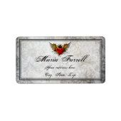 ヴィンテージタトゥーウィングハート住所 シール (正面)