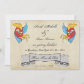ヴィンテージタトゥーウェディングの結婚式 Save the Date セーブザデート (裏面)