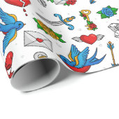 ヴィンテージタトゥーギフト包装紙 ラッピングペーパー (ロールコーナー)