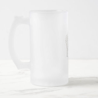 ヴィンテージタトゥースタイルのパパアートワーク フロストグラスビールジョッキ