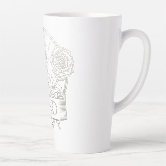 ヴィンテージタトゥースタイルの父アート作品 カフェラテマグ (右)