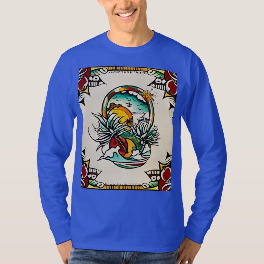 ヴィンテージタトゥーハートとトゲT-Shir Tシャツ (正面)