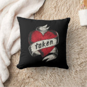 ヴィンテージタトゥーハートエンゲージメント「愛を誓い合う」 クッション (ブランケット)