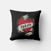 ヴィンテージタトゥーハートエンゲージメント「愛を誓い合う」 クッション (正面)