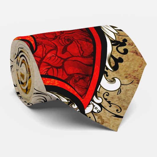 ヴィンテージタトゥー翼ハートネクタイ ネクタイ (ロール)