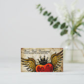 ヴィンテージタトゥー翼ハート名刺 名刺 (スタンド正面)