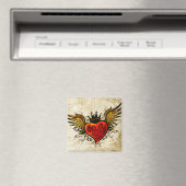 ヴィンテージタトゥー翼ハート磁石 マグネット (インサイチュ (食洗機))