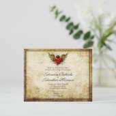 ヴィンテージタトゥー翼ハート結婚式招待状 招待状 (スタンド正面)