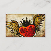 ヴィンテージタトゥー翼ハートRSVPカード エンクロージャーカード (裏面)