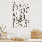 ヴィンテージタバコパイプスフーカアンティークイラストレーション ポスター (キッチン)