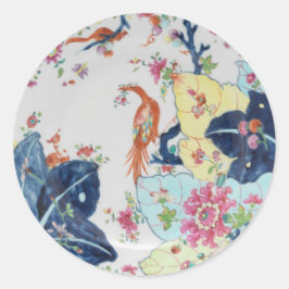 ヴィンテージタバコリーフブルー&ホワイト付き/ピンククラシックR ラウンドシール