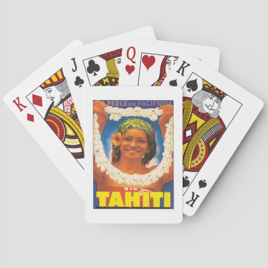 ヴィンテージタヒチ美人トラベル遊自転車 トランプ (裏面)