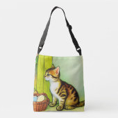 ヴィンテージタビーキャットイラストレーション クロスボディバッグ (裏面)