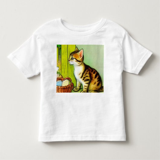 ヴィンテージタビーキャットイラストレーション トドラーTシャツ (正面)