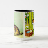 ヴィンテージタビーキャットイラストレーション マグカップ (中央)