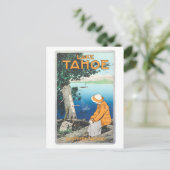 ヴィンテージタホ湖南太平洋ポスター ポストカード (スタンド正面)