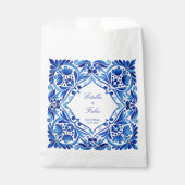 ヴィンテージタラベラアズレジョブルータイル結婚式の引き出物 フェイバーバッグ (正面)