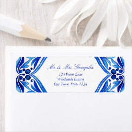 ヴィンテージタラベラアズレジョブルー結婚タイル ラベル