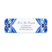 ヴィンテージタラベラアズレジョブルー結婚タイル ラベル (正面)