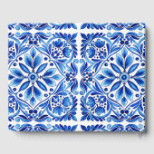 ヴィンテージタラベラアズレジョ結婚ブルーカスタムタイル ゲストブック (裏面)