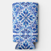 ヴィンテージタラベラアズレジョ青モノグラムの瓦 スリム缶クーラー (裏面)