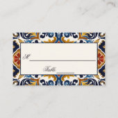 ヴィンテージタラベラアズレジョ青結婚瓦 プレイスカード (正面)