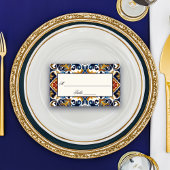 ヴィンテージタラベラアズレジョ青結婚瓦 プレイスカード