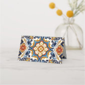 ヴィンテージタラベラアズレジョ青結婚瓦 プレイスカード (裏面)