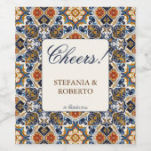 ヴィンテージタラベラアズレジョ青結婚瓦 ワインラベル (シングルラベル)