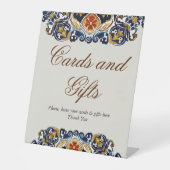 ヴィンテージタラベラアズレジョ青結婚瓦 台座サイン (正面)